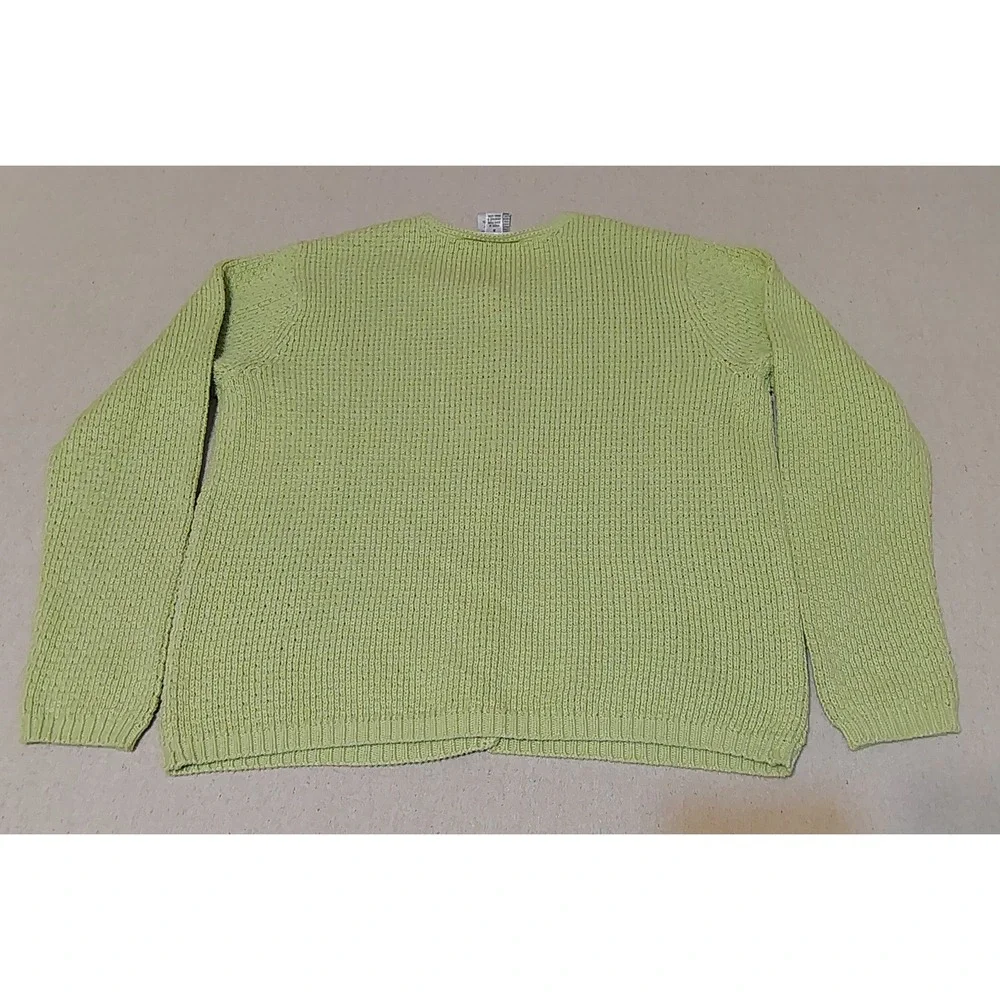 Talbots Womens Light Green Knit Cardigan Sweater Button Front Size Small‎ HH